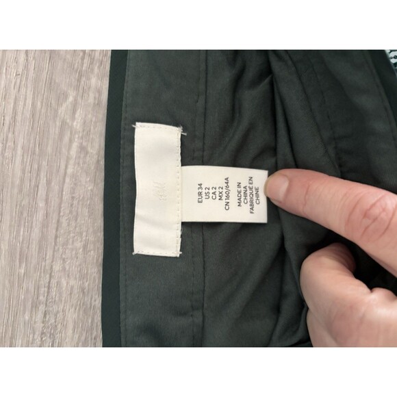 H&M Mermaidcore Fairycore Dark Green Sequin Midi Skirt, Front Slit Bodycon Sz 2 - Picture 4 of 10